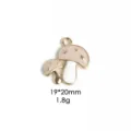 Close-up detail of cute pink and white mushroom alloy pendant charm DIY jewelry accessory - Pink Double Mushroom
