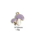 Purple enamel double mushroom charm detail, alloy pendant 19x20mm 1.8g jewelry accessory - Purple Double Mushroom