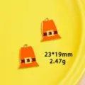 Thanksgiving pilgrim hat enamel charm pendant, alloy DIY jewelry making accessory detail view. - 7# Hats