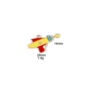 Emaillen ruimte pistool bedel metaal legering DIY sieraden hanger accessoire 28mm - Raket / Geel