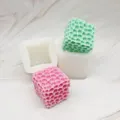 Square honeycomb cube silicone mold for aromatherapy candles, DIY plaster, and baking mousse. - Honeycomb Cube