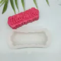 DIY silicone mold for handmade soap candle plaster with wavy edge and thank you text design - Thank You