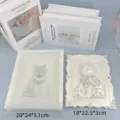 3D Καλούπι Σιλικόνης Ανάγλυφo Γάτας Ρετρό Στυλ Γύψος DIY Χειροτεχνία Λεπτομέρεια - Θηλυκές γάτες / Διαυγές Λευκό