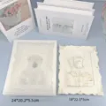 3D Ζώο Ανάγλυφο Καλούπι Σιλικόνης Vintage Κορνίζα Καλούπι Γύψου DIY Τέχνη Διακόσμηση - Σκύλος με Γυαλιά / Διαυγές Λευκό