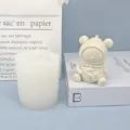 Silicone mold for cute bear figurine, DIY epoxy resin and aromatherapy plaster casting tool. - Avocado Bear