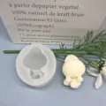 Niedliche Cartoon Kaninchen Silikonform für DIY Gips Aromatherapie Dekoration Handwerk. - Biye-Hase / Klarweiß