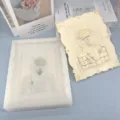 3D animal relief silicone mold and finished plaster painting DIY craft kit, vintage cat portrait design. - Uncle Wolf / Clear White