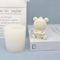 Silicone mold and cute bear figurine set for DIY epoxy resin craft making supplies. - Orange Bear