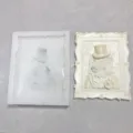 3D Lion Relief Silicone Mold Gentleman Lion Plaster Painting DIY Craft Mold for Home Decor - Male Lions / Clear White