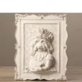3D relief plaster painting mold vintage European photo frame creative home decor handmade craft item - Female Dogs / Clear White