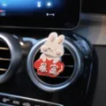 Süßer Kaninchen Auto Lüftungsclip, Cartoon Harz Aromatherapie Ornament für Autoinnenraum. - Silikonformen „Reichwerdender Hase“ / Klarweiß