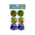 Colorful crinkle balls cat toy set, 6pcs interactive crinkle paper balls for kitten play. - Mixed Colors 3 Styles (58002)