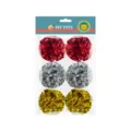Boules froissées colorées jouet chat lot de 6 pompons métalliques jeu animalerie - Monochrome 3 Styles (58001)