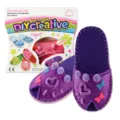 Kit fai da te per pantofole in feltro fatte a mano per bambini e adulti molto creativi - MDF-19005 (Feltro Viola)