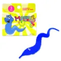 Cute magic worm toy fuzzy wiggly worm with googly eyes for children funny party gift - Blue