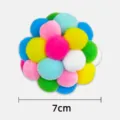 Jouet Chat Pompon Coloré 7cm de Diamètre Peluche Interactive pour Chatons Article Variante - 7cm