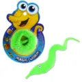 Ver magique en peluche chenille verte jouet de tour de magie avec carte d'emballage. - Vert
