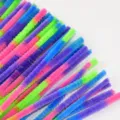Cure-pipes en chenille colorés arc-en-ciel matériel de bricolage DIY lot 100pcs - 100 Pièces / Arc-en-ciel
