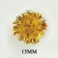 15mm gold tinsel pom pom DIY material fluffy craft balls plush toy accessories sparkle - 1000 Pieces/Pack / Amber Yellow + Gold