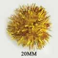 20mm gold tinsel pom pom balls for Christmas crafts, handmade plush toy DIY decorative materials - Yellow + Gold [500 Pcs/Pack]