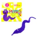Cute magic fuzzy worm toy with vibrant purple color and fun packaging, perfect for kids and parties. - Purple