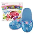 Bambini DIY artigianato feltro pantofole creative fatte a mano materiale educativo blu - MDF-19002 (Blu Floreale)