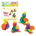 Bambini DIY pompon kit artigianale colorato uccelli soffici set giocattolo artigianale creativo - MDF-11931