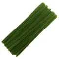 Green chenille stems pipe cleaners craft DIY art supplies fluffy bendable wire sticks. - 100 Pieces/Pack / Dark Green