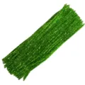 Green metallic pipe cleaners tinsel stems 100pcs for DIY crafts and Christmas decor. - 100 Pieces / Light Green