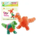 Kit Creativo Scovolino Cinigliato Pom Pom Animale Arancione E Verde Giocattolo Bambini - MDF-11936