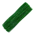 Green metallic pipe cleaners chenille stems 6mm x 30cm for DIY crafts Christmas decors - 100 Pieces / Green