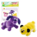 Bambini DIY Pom Pom Set Artigianato scovolino animale giocattolo carino cane viola giallo - MDF-11937