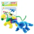 Kit fai da te dinosauro scovolino pon pon bambino giocattolo educativo artigianale. - MDF-11956
