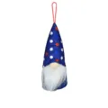 Independence day gnome hanging decor detail, blue polka dot hat with white plush beard. - Polka Dot Style