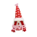 Valentine's Day faceless gnome doll plush toy with red heart knit hat and cute pink LOVE sign. - Female Style