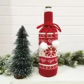 Weihnachten gestrickt weinflasche abdeckung rot schneeflocke urlaub tisch dekoration geschenk - Schneeflocke Stil