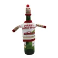 Christmas knitted wine bottle cover with cute sweater and hat design, festive decor. - Car