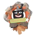 Halloween black cat wreath party door hanging decoration with trick or treat sign. - Black Cat Wreath