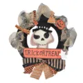 Halloween wreath decoration black skull ghost party hanging ornament seasonal decor spooky - Skull Wreath