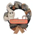 Halloween wreath decoration with ghost and trick or treat sign for party holiday decor. - Ghost Wreath
