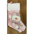 Rosa Weihnachtssocke mit süßer Plüsch-Schneemann-Dekoration für festliche Weihnachtsgeschenke. - Rosa Schneemann