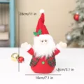 Christmas Santa Claus fabric doll ornament, red knitted hat and plaid vest design, 28cm. - Santa Claus (HX26510A)