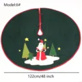 Großer Weihnachtsbaum Rock 48 Zoll grüner Filz Weihnachtsdekoration mit Weihnachtsmann. - 122cm/48inch / Dunkelgrüner Weihnachtsmann Stickerei Stil (6#)
