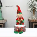 Christmas red green plush elf doll long leg holiday decoration festive gift home decor 49cm - Female Style (D409590B) / Height 49cm