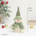 Christmas decorative green snowman doll plush figurine for holiday party and tree decor. - Pointed Hat Style (YH259919 A) / S