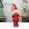 Christmas red and green fabric long-leg elf doll holiday party decoration gift - Male Style (D409595A) / Height 46cm