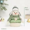 Christmas green snowman plush doll 20cm cute winter holiday home decor toy ornament - Aviator Hat Style (YH259919 B) / S