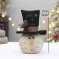 Natale retro lino ricamato pupazzo di neve bambola peluche vacanza scrivania decorazione - Stile Cappello a Cilindro (YH25501A)