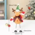 Christmas plush reindeer doll with plaid vest and green hat festive holiday tabletop decor - Reindeer (HX26517C)