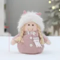 Bambola di peluche rosa decorazione natalizia giocattolo ornamento scrivania 19cm morbida - Ragazza in Piedi (XT54011 B) / Altezza 19cm